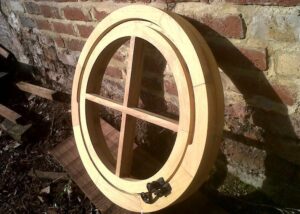 round wooden windows